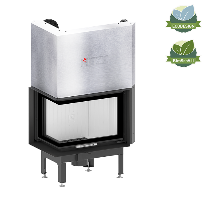 Zestaw kominek powietrzny stalowy KRATKI LUCY Prawy BLACK 14 kW Ø 200 z akcesoriami HITZE ALBERO AL9LGH kominek fireplace DECOR 2 - Zestaw kominek powietrzny stalowy KRATKI LUCY Prawy BLACK 14 kW Ø 200 z akcesoriami